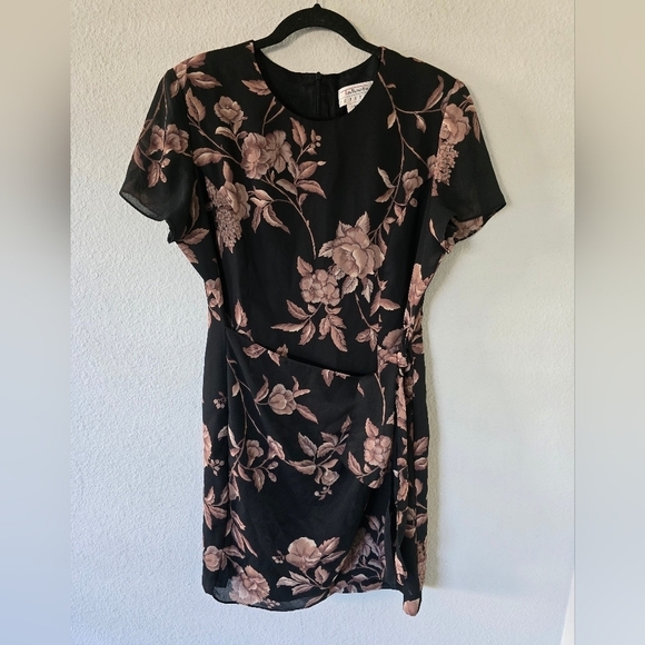 Talbots Floral Faux Wrap Dress Women Sz 14 Padded Short Coastal   Fairycore - Picture 2 of 13